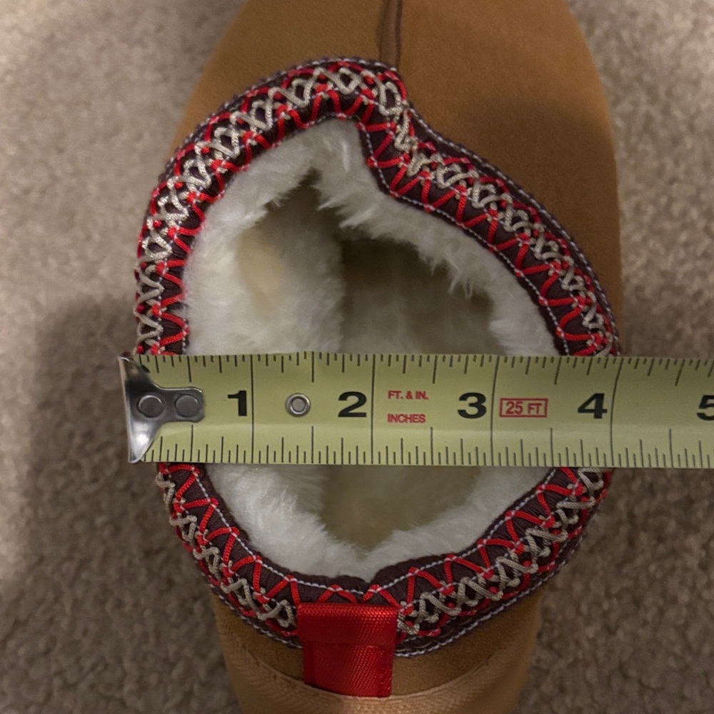 Amazon Tan Faux Fur Platform Suede Ankle Slip-On Slippers Size 42 - Picture 7 of 8